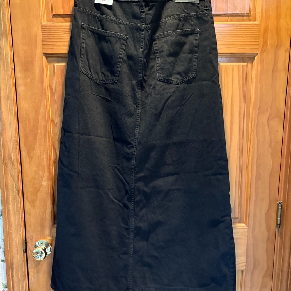 Classic Black Denim Skirt
